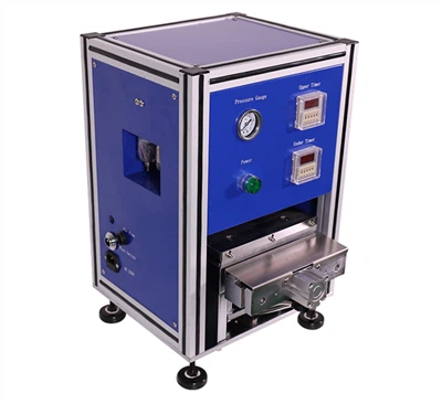 Máquina plegadora de bordes con batería neumática
